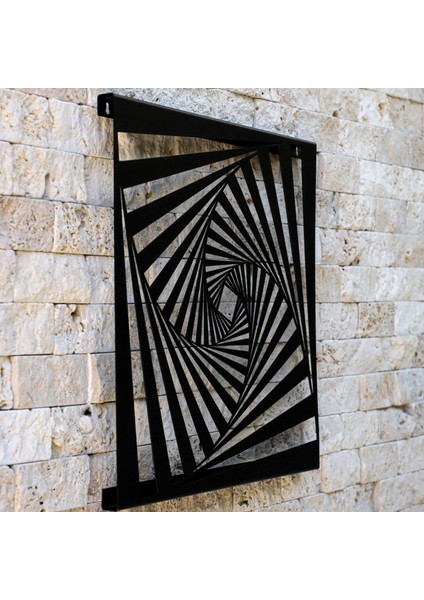 İlüzyon Metal Tablo, Salon Dekorasyonu, Modern Duvar Dekorasyonu, 40x40 Duvar Dekoru, Geometrik Tasarım, Geometrik Desenli Duvar Tablosu Hediyelik Eşya