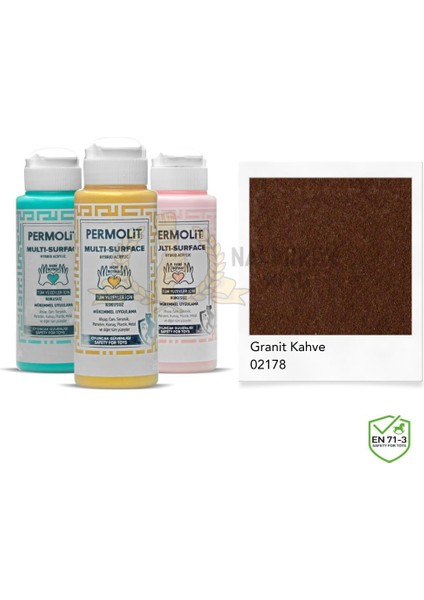 Multi Surface Akrilik Hobi Boyası Granit Kahve 120 Ml.