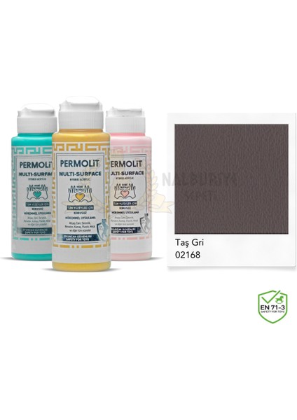 Multi Surface Akrilik Hobi Boyası Taş Gri 120 Ml.