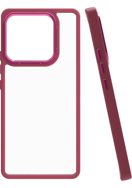 Xiaomi Mi 13 Pro Kılıf Renkli Silikon Kenarlı Arkası Şeffaf Sert Flora Kapak