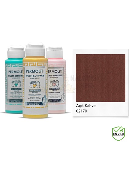 Multi Surface Akrilik Hobi Boyası Açık Kahve 120 Ml.