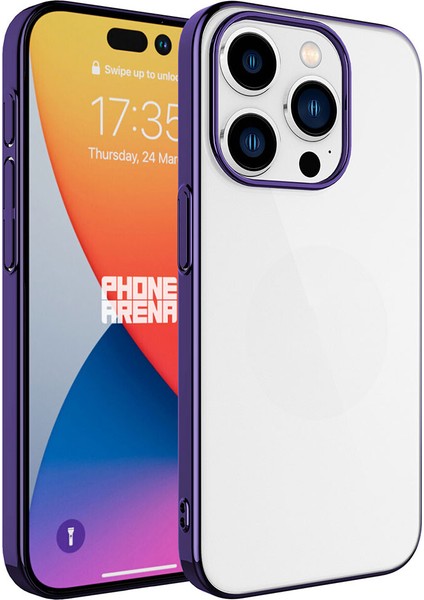 Apple Iphone 15 Pro Max Kılıf Renkli Kenarlı Arkası Şeffaf Sert Riksos Kapak