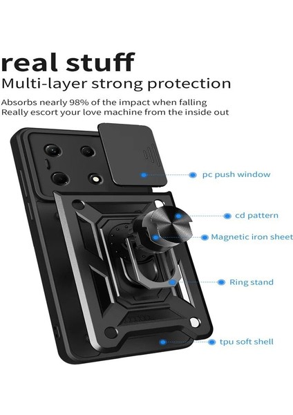 Infinix Note 30 Pro Kılıf Ultra Korumalı Yüzüklü Manyetik Sürgülü Vega Kapak modelleri