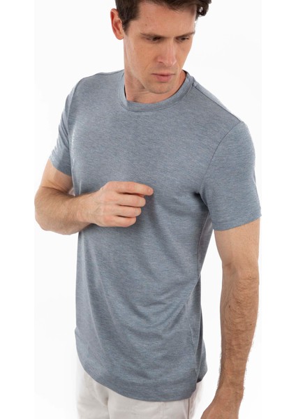 -Bisiklet Yaka Kısa Kollu Likralı Viskon Erkek T-Shirt fiyatları