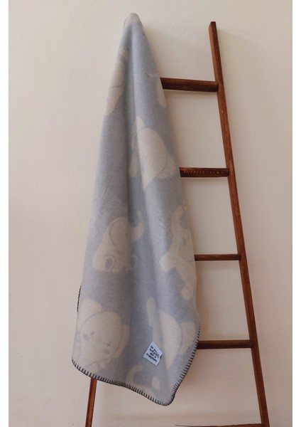 Oeko-Tex Sertifikalı Organik Pamuk Sevimli Fil Desenli Çift Taraflı Bebek Battaniyesi 75 x 100 cm fırsatları