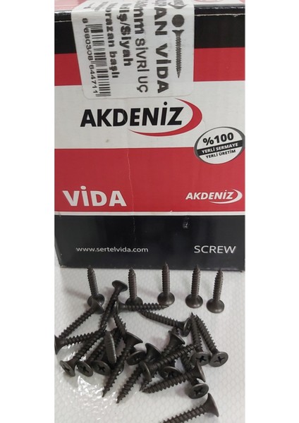 Alçıpan Vida 3.5X25 mm Sivri Uç 1000 Adet