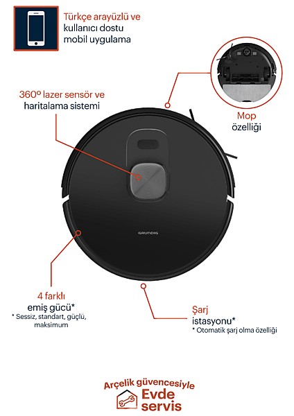 VCR7230 Otomatik Toz Boşaltma Sistemli Robot Süpürge