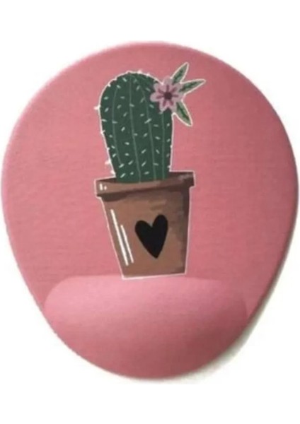 Bilek Destekli Mouse Pad Pembe Kaktüs