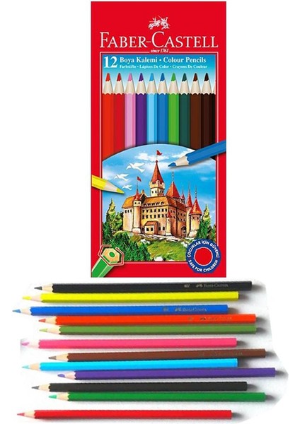 Öğrenci Boyama Seti 3 Lü Faber 12 Renk Sulu Boya Kuru Boya Pastel Boya 12'li Boya Set Faber Castell Okul Sınıf