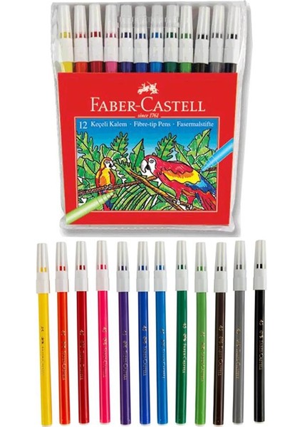 Öğrenci Boyama Seti 4 Lü Faber 12 Renk Sulu Boya Kuru Boya Pastel Boya Keçeli Kalem 12'li Boya Set Faber Castell Okul Sınıf