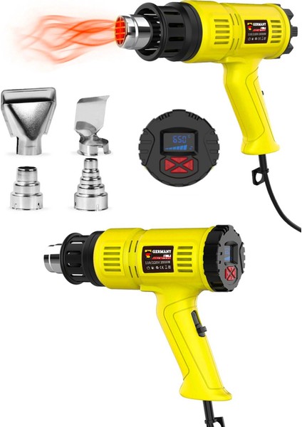 GRM9001 Sıcak Hava Tabancası Dijital Isı Göstergeli 2000 Watt Hem Sıcak Hem Soğuk
