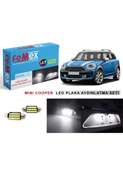 Mini Cooper LED Plaka Aydınlatma Ampul Seti Parlak Beyaz