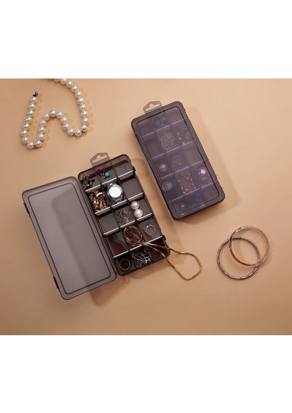 15 Bölmeli Ayarlanabilir Takı Organizer Ilaç Boncuk Kolye Küpe Yüzük ve Toka Saklama Kutusu