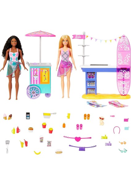 Barbie Brooklyn ve Malibu'nun Sahildeki Yiyecek Standı HNK99