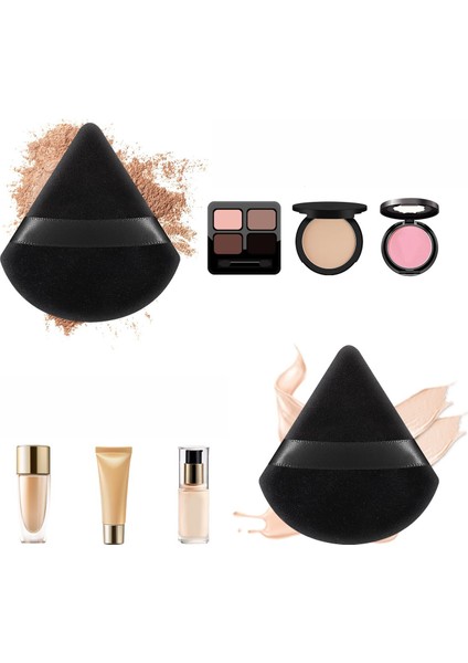 Üçgen Parmak Puf Yüz Makyaj Süngeri (Yıkanabilir Kadife) modelleri