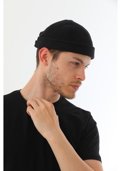 Kaşe Siyah Arkadan Ayarlı Retro Hip-Hop Takke Şapka modelleri