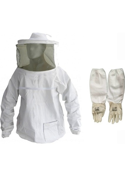 Sedef Beekeeping Arıcı Mont  Kıyafet Set M , (Mont Maske+Arıcı Uzun Eldiven)  04291