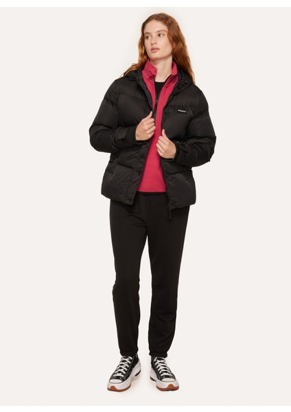 Siyah Kadın Kapüşonlu Mont D3WL-MNT15