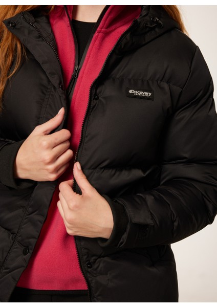 Siyah Kadın Kapüşonlu Mont D3WL-MNT15 fırsatları