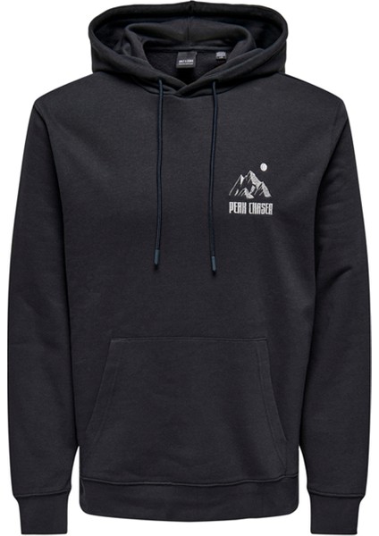Kapüşon Yaka Lacivert Erkek Sweatshırt 22026412_ONSCARL Reg Mountaın Sweat