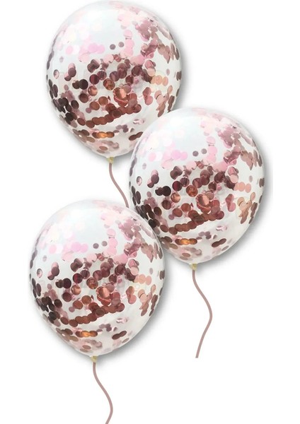 Konfetili Şeffaf Balon 10 Adet Içi Gözüken Pullu Balon Balon Pulu Renksiz Balon