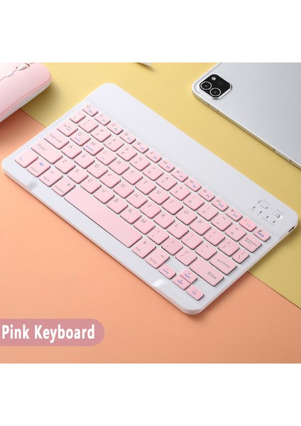 Klavye Mouse Seti Klavye Mouse Set Mini Q Kablosuz 2.4g Wirelless Pembe