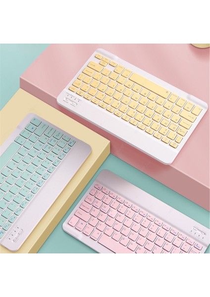 Klavye Mouse Seti Klavye Mouse Set Mini Q Kablosuz 2.4g Wirelless Pembe