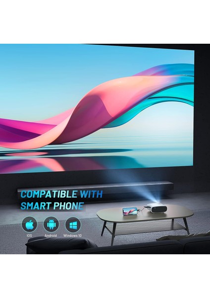 1080P Hd 8000L Taşınabilir Mini Projektör