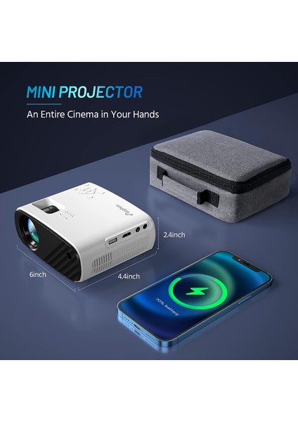 1080P Hd 8000L Taşınabilir Mini Projektör