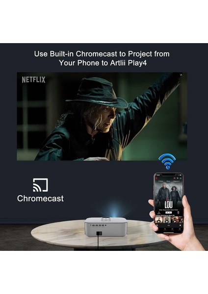 Play4 Autofocus 5g Wifi Bluetooth Projektör 4K Destekli