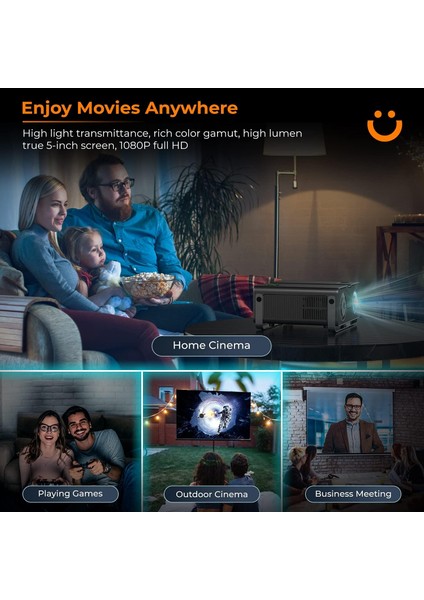 4K Taşınabilir Projektör - 5g Wifi ve Bluetooth, 15000L 1080P Hd indirimleri