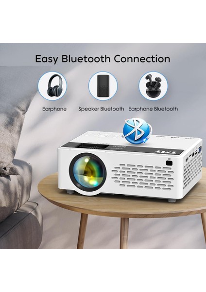 Mini - Yükseltilmiş 9500 Lümen Bluetooth Projektör - 100 Inc