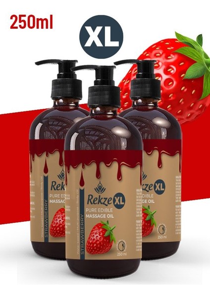 3 Adet Erotica Etkili Vücut Masaj Yağı Çilekli 250 ml