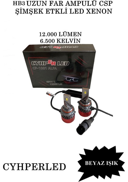 Citroen C5 Aircross 2022 Hb3 - 9005 Uzun Far Ampulü Csp Şimşek Etkli LED Xenon Beyaz Renk