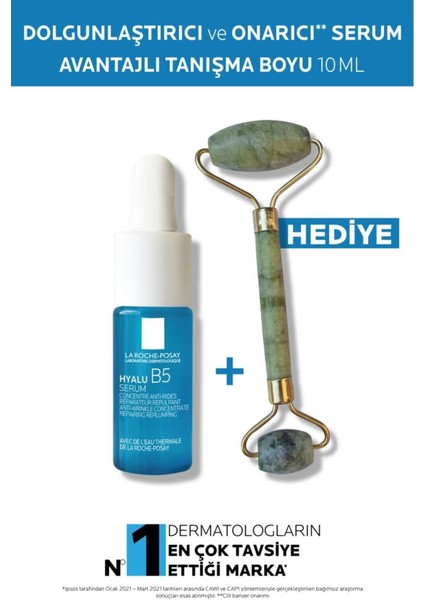 Hyalu B5 Cilt Serumu Dolgunlaştırıcı & Onarıcı 10 ml Tanışma Boyu + Roller Yüz Masaj Aleti