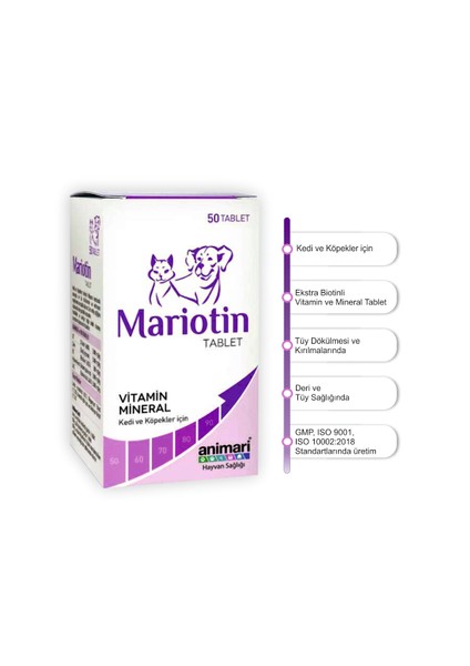 Mariotin Tablet Vitamin ve Mineral Kedi ve Köpekler Için