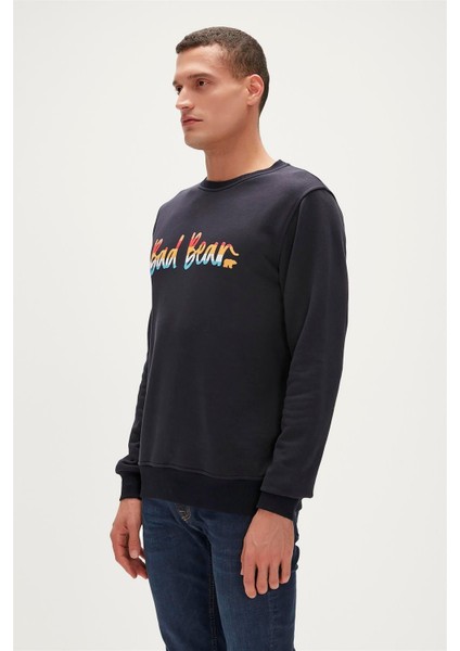 Manuscript Crewneck Erkek Lacivert Sweatshirt 23.02.12.016-C07 indirimleri