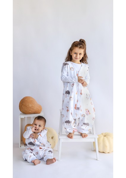 Kışlık Çocuk Uyku Tulumu 1 Tog Organik Pamuklu Kolsuz Pazen