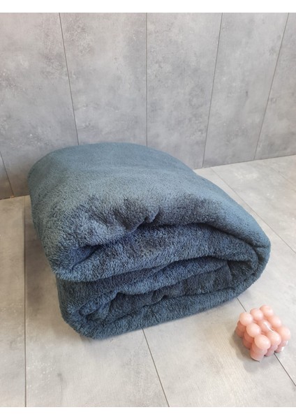Aurora Antrasit Renk Welsoft Peluş Çift Kişilik Battaniye 185 x 220 cm