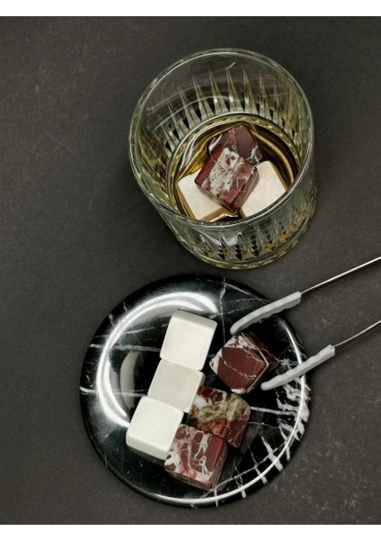 Beyaz Vişne Mermer Viski Taşı Hediye Kutulu modelleri