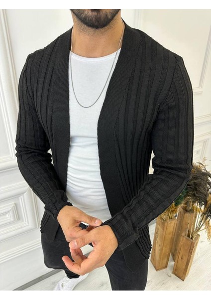 Hırka Örgülü Triko Desenli Şal Yaka Fit Örgü Hırka modelleri