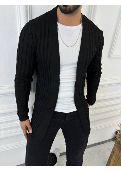 Hırka Örgülü Triko Desenli Şal Yaka Fit Örgü Hırka fırsatları