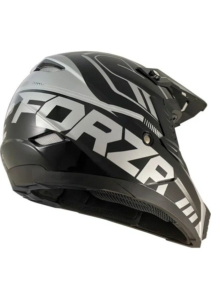 Motosiklet Ce Onaylı Kask Içi Yıkanılabilir Cross Kask Forza Sılver