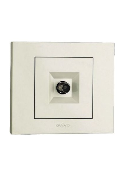 Grano Beyaz Natural Uydu Tv Prizi F Konnektör 4 Adet+Çerçeve Dahil