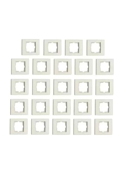 Grano Beyaz Natural Tekli Çerçeve 24 Adet