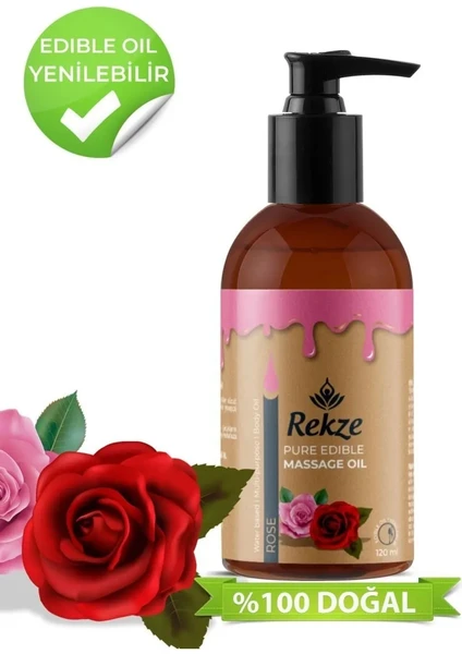 Gül Aromalı Yenilir Erotic Vücut Masaj Yağı 120 ml