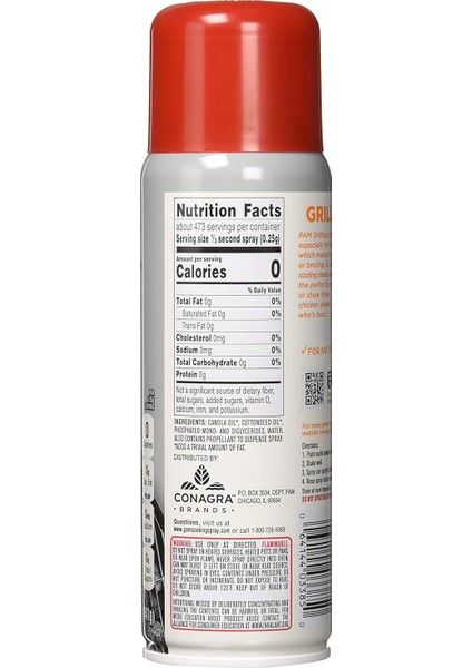 Grilling High Heat Formula Sprey Yağ 141 gr fiyatları