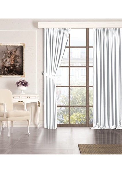 Blackout Güneşlik %60 Karartma Beyaz Pilesiz