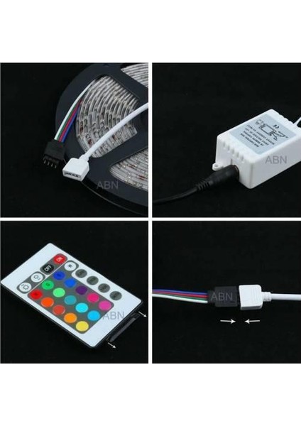 15 Renkli Uzaktan Kumandalı 3 Metre Şerit LED Dayanıklı Silikonlu Dış Mekan Dekor Aydınlatması