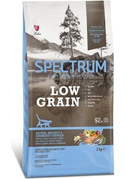 Low Grain Somonlu Hamsili Kızılcıklı Yetişkin Kedi Maması 2 kg